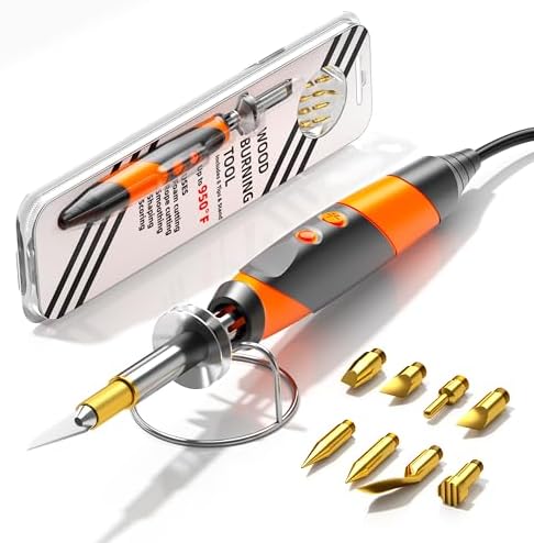 Wood Burning Kit Professional Pyrography Wood Burning Tool, Wood Burner Kit with Accessories for Embossing Carving DIY Adults Crafts Beginners