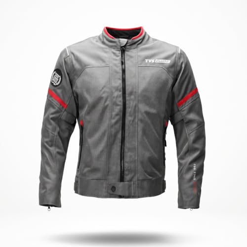 Image of TVS Racing Tech-Core Road Jacket for Men | CE2 armour <5kN at Shoulders Elbows and Back | 600D Chassis | 310gsm Vent Mesh | High-Vis Reflective Tech| YKK zippers