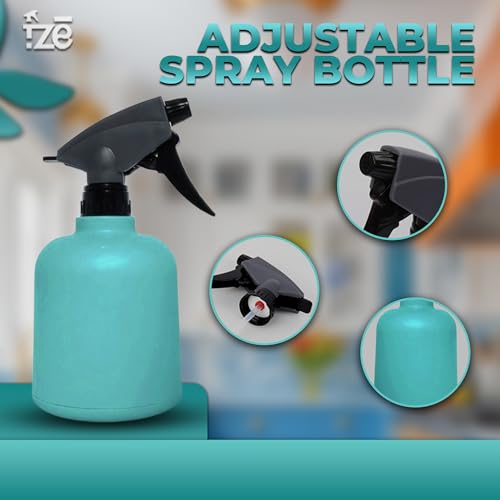 FZE Spray Bottles Pack of 2, 20 Oz/600ml Portable Plant Spray Bottle, Empty Spray Bottle with Ajustable Nozzle, Plant Mister Suitable Household Sanitation & Watering Plants (Green, Blue)3
