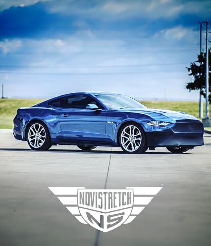 Image of NoviStretch Front Bumper Mask Bra with Mirror Covers for Ford Mustang 2015-2026 - 6th & 7th Gen Stretch-Fit Front End Paint Protection Cover, Easy On /Off Nose Bra, Custom Fit Mustang Accessory