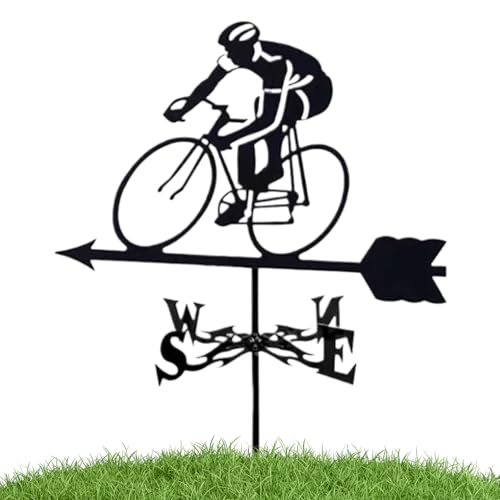 Veleta para Jardín - Veleta Antigua Ciclismo | Herramienta De Medición Dirección Gallo Meteorológico Decoración Exterior para Granja Patio