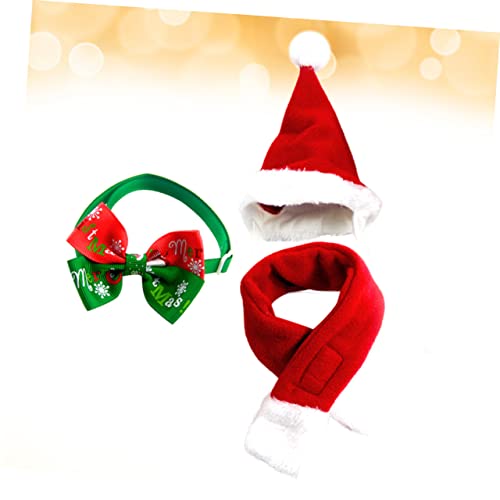 POPETPOP Terno De Papai Noel Vestido Acessórios De Natal Colarinho Traje Verde Vermelho + Cachorrinh