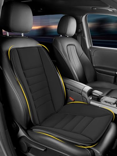 kingphenix 背中サポートクッションセット｜車用シートクッション＋背もたれクッション｜低反発・姿勢補正・腰痛対策・長時間座っても快適 – ブラック