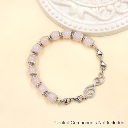 Image of Interchangeable DIY Semi-Finished Medical Alert Bracelet - 8mm Natural Stone Bead Adjustable Dual-Use Bracelet - YA5062