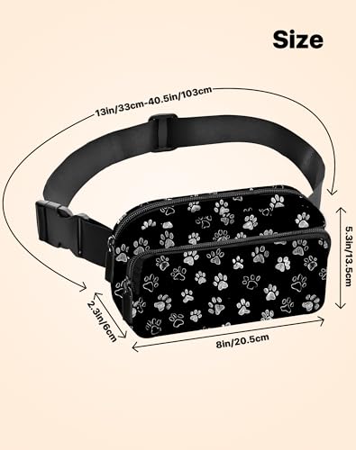 Image of Paw Print Fanny Pack for Women Belt Bag Fashion Everywhere Waist Pouch Lightweight Crossbody Bags with Adjustable Strap