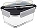 BUILT NY Glass Bento Box Set, 45-Ounce with Utensils, Black