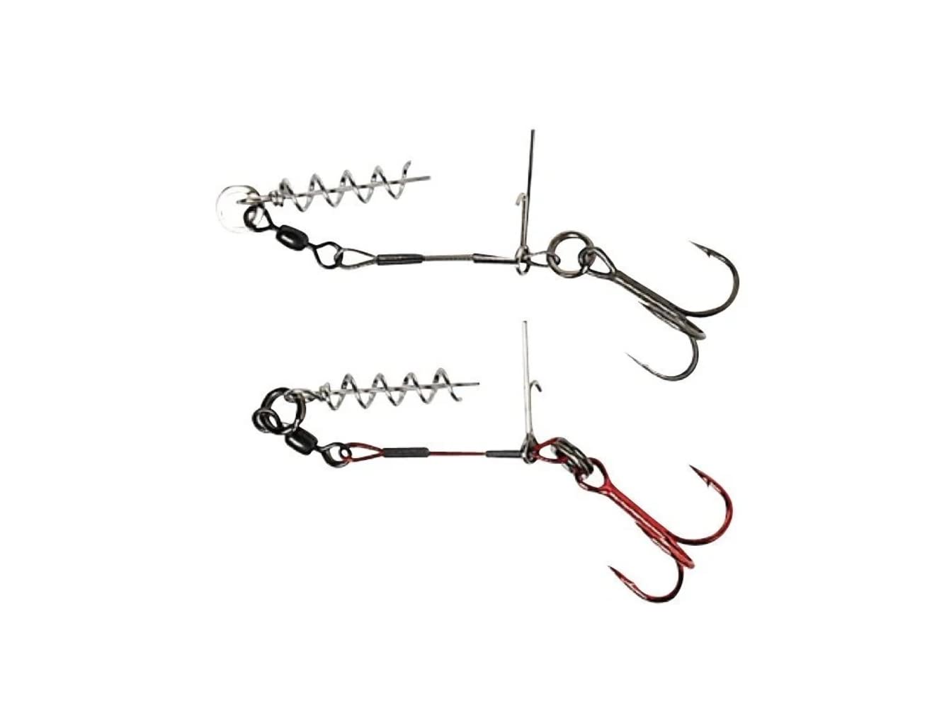 Savage Gear NEW CARBON49 CORKSCREW STINGER 1 HOOK - PIKE PREDATOR FISHING (#2/0-31kg - 2pcs)