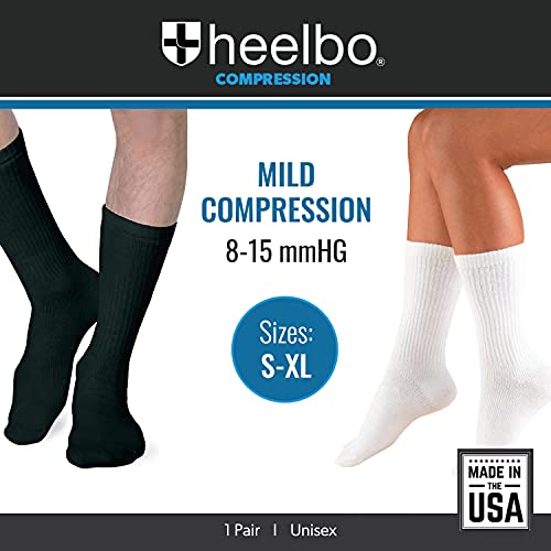 Image of Heelbo Diabetic Socks for Sensitive Feet Without Elastic for Men and Women for Circulatory Problems, Edema and Neuropathy, Mild Compression, Black, Small