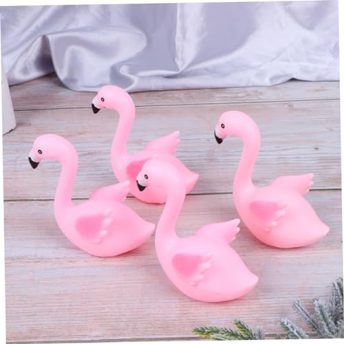 PRETYZOOM 4 Pcs Topper De Aniversário De Bebê Miniaturas Do Flamingo Bonsai Em Miniatura Topo De Bol
