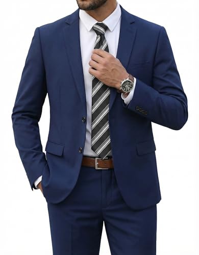 COOFANDY Men's 2 Piece Suits Classic Fit 2 Button Dress Suits Tuxedo Jacket Blazer for Wedding Business Dinner Prom