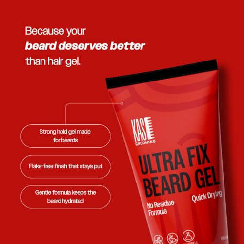 Image of Ultra Fix Beard Gel | Strong Hold & Long Lasting Styling Gel for Sikhs | Beard Shaping & Setting Gel | Short & Medium Beard | Alcohol & Paraben Free Beard Fixer