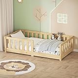 UTILIZZO VERSATILE – Questo comodo letto si adatta perfettamente a qualsiasi camera da letto/camera dei bambini ed è particolarmente bello grazie alla sua struttura stabile in legno di pino e al suo design semplice. Il montaggio è facile e veloce grazie alle istruzioni incluse. Questo letto a terra per bambini soddisfa le esigenze dei bambini di tutte le età. I colori neutri si adattano perfettamente a qualsiasi camera da letto per bambini e bambine e possono essere decorati individualmente.