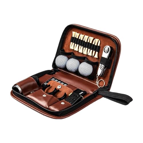 Golfoy Basics Golf Tool Kit Gift Set, Golf Accessories Set with Golf Balls, Rangefinder, Golf Tees, Cleaning Brush, Multifunctional Divot Tool, Scorer, Ball Holder Clip, Golf Gift Accessory