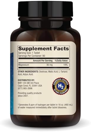 Dr. Mercola H2 Molecular Hydrogen, 8 ppm, 90 Tablets (90 Servings)