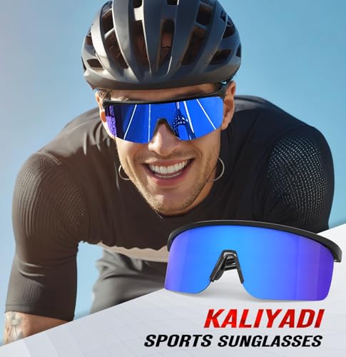 Image of KALIYADI Mens-Sunglasses Polarized Sports Sunglasses-Men: Running Sunglasses Men Women UV400 Protection for Cycling