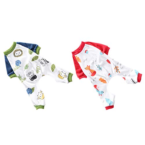 TEHAUX 2 peças de pijama para cachorro roupas de dormir para animais de estimação Roupa para casa de