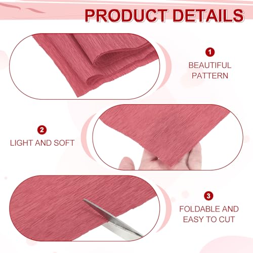 Image of MECCANIXITY Crepe Paper Roll 8.2ft Long 13 Inch Wide for Wedding Ceremony Various Large Festivals Decoration, Deep Red