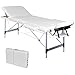 Produktbild Wellhome 3 Zonen Aluminium Massageliege Faltbar Klappbar Leicht Massagetisch Massagebank Tragbar Höhenverstellbar Massage Bett Professionell mit Verstellbar Kopfstütze, Armlehne, Tragetasche (Weiß)