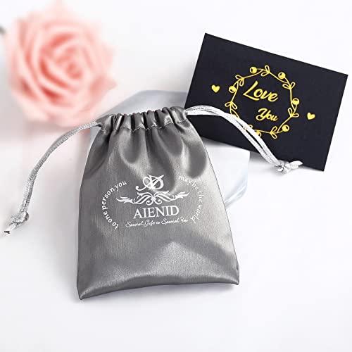 Aienid Couple Necklace For Women Men Tungsten Rings 8Mm Pendant Set Aaa Crystal Black Rope #TOP5