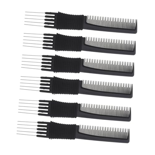PACKOVE Peine Multifunción Cabello 6 Piezas Tamaño Medio Acero Inoxidable Púas Profesionales Para Mujeres Hombres Niños Uso Diario Cuidado Capilar