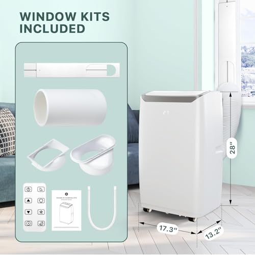 GarveeTech 12000 BTU Portable Air Conditioners, 3 Modes Portable AC Units, Dehumidifier, Fan, with Remote Control, LED Display, Window Mounting Kit, Suitable for Bedroom, Living Room, Office by GarveeTech - Used condition - US$198.98