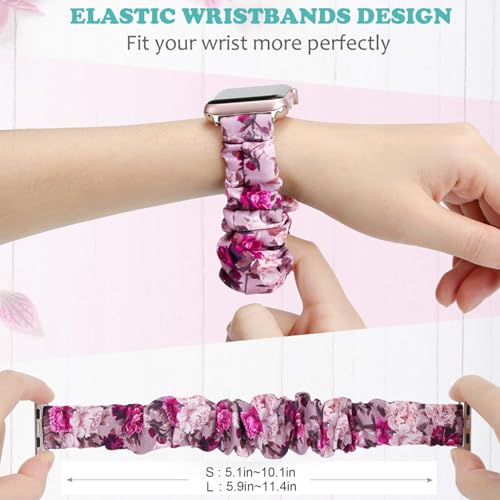 Image of Greatfine Scrunchie Band Compatible with Apple Watch Bands 38mm 40mm 41mm 42mm 44mm 45mm 46mm 49mm Women, Elastic Scrunchie Watch Strap for iWatch Watch Series 11 10 9 8 7 6 5 4 3 2 1 SE 3 2 Ultra 3 2