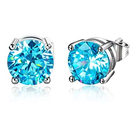 HELLOICE Stud Earrings for Men 18K Gold Plated Birthstone Earrings Iced Out Earrings CZ Earrings Hypoallergenic Lightweight Earrings for Men Cover