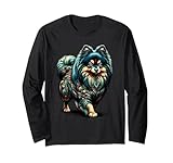 Photo Gallery mandala art pomeranian dog pom-pom maglia a manica Photo Gallery mandala art pomeranian dog pom-pom maglia a manica