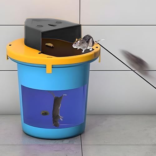 Mouse Trap Bucket Flip Lid,Auto Reset,5 Gallon Bucket Compatible,Humane Automatic Mouse Trap with Flip Slide Lid Reusable for Shed/Basement/Outdoor - 2