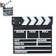 Film Flap 20 x 20 cm, Director Flap Synchronous Flap Clapperboard, Scene Acrylic Film Flap, Clapper Board, Easy Wipe Acrylic Clapper, for Film, TV Series, Shoot Props, Commercial (Schwarz-1 PCS)