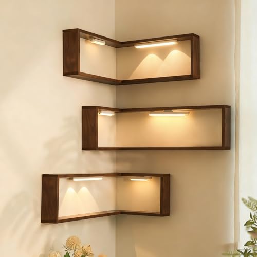 Smart Corner Shelves That Light up Your Space, Set of