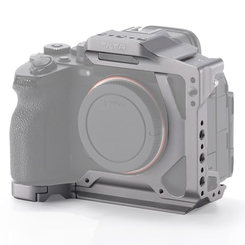 Image of Tilta Half Camera Cage for Alpha 7V A7V, A7IV, and A7R V | Lightweight Modular Design | ARCA Bottom Plate | Cold Shoe Accessory Mounting - Titanium Gray