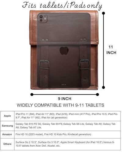 RUSTIC TOWN Leather Satchel iPad Tablet Bag - Leather Saddle Bag Purse - Small Shoulder Bag for Men and Women3