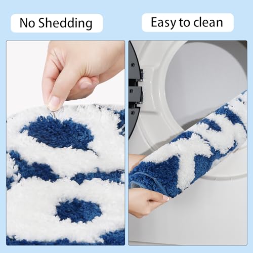 Image of TOIVO You Look Good Bath Mat - Stylish Funny Pink Bathroom Rug with Cute Words, Absorbent & Non-Slip - 25x21 inch (Blue)