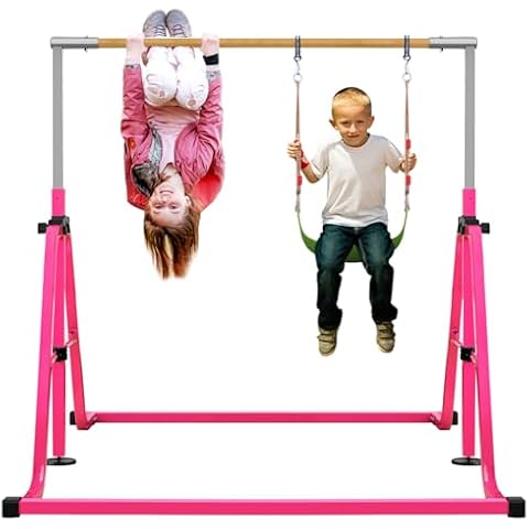 RAVS Gymnastics Bar for Kids Ages 3-18 for Home, 5 FT / 6 FT Base Length, Folding Gymnastics Equipment,Folding GymnasticHorizontal Bar, Gymnastic Training Equipment Cover