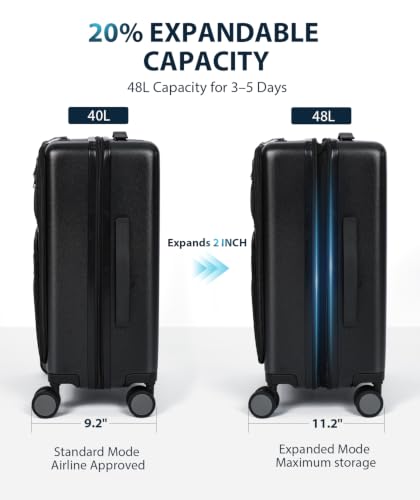 EMPSIGN Top Opening Expandable Suitcase