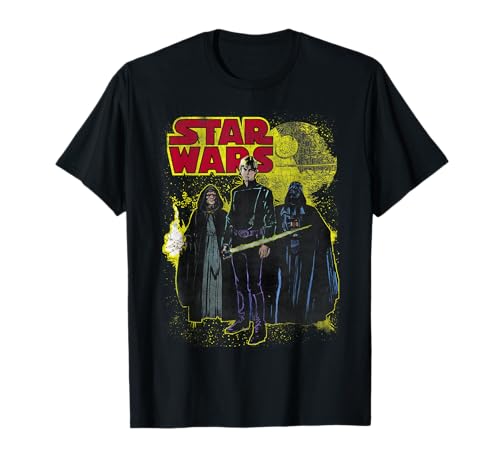 T-shirt Star Wars Retro Group Poster en coton pour fan de la saga geek