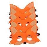 Gatuida 5 Stück Fuchs Halbmaske für Tiermasken aus Filz für Halloween Kostümparty und Cosplay Wiederverwendbare Dekorationsmaske