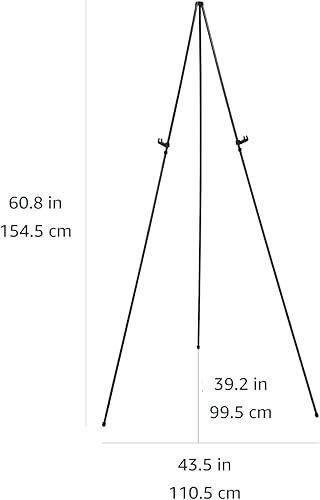 Miniatura 5 de Amazon Basics Soporte de caballete, póster de piso instantáneo, ligero, plegable y portátil con base de trípode, acero negro (soporta 5 libras)