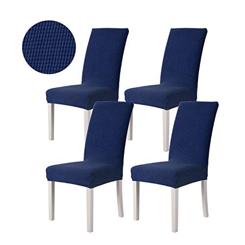 SARAFLORA Stretch Dining Chair Covers Jacquard Removable Washable Seat Protectors for Wedding Party