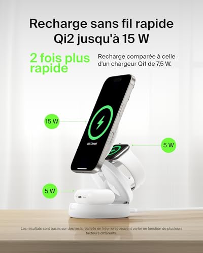 Station de Charge 3 en 1 Belkin Pliable MagSafe Qi2 - vue 4