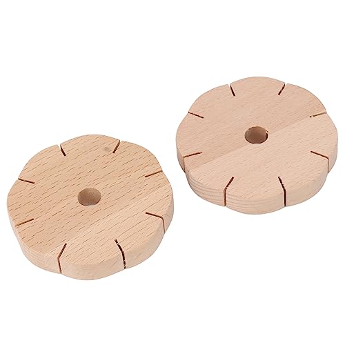 Kumihimo Disk 8 Slots, 2 Pack Round and Square Bracelet Tools Braiding 2Pcs Beading Cord Disc Wooden Bead Looms DIY Plate Weaving Board for Yarn Loom Rope