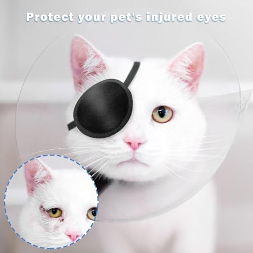 Image of Dog Eye Patch Dog Single Eyepatch Adjustable Soft Eyepatch Dogs Eye Covering for Small Medium Large Dogs Cats Eye Injuries - After Surgery Wounds (One)