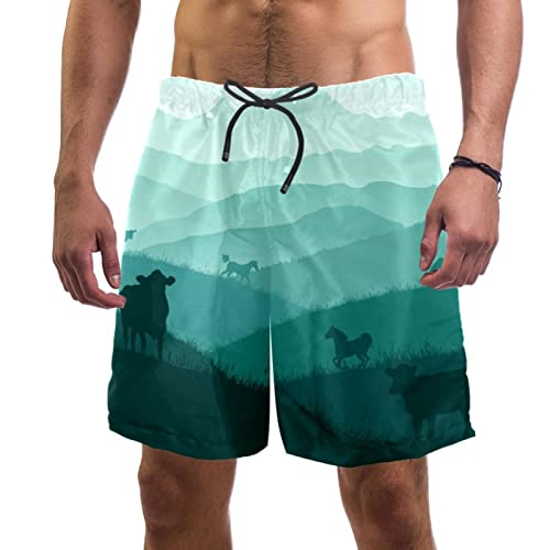 Maillots de bain pour hommes JDEZ bétail et cheval short de plage