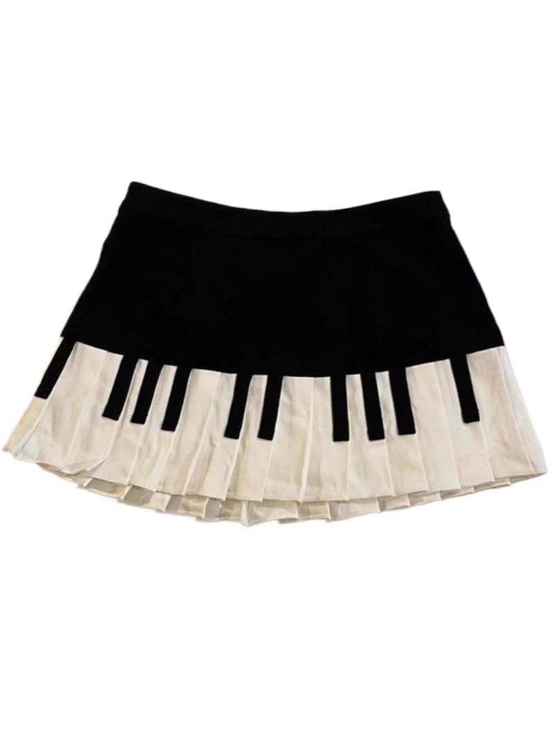 Piano Skirt Mini Skirts for Women High Waisted Whimsy Twee Skirt Y2k Harajuku Dark Coquette Aesthetic Grunge