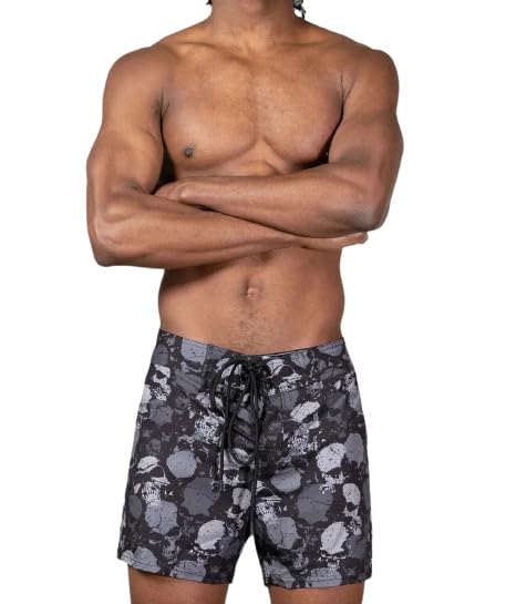 Killstar Sepulture Swim Shorts Skull Mens Drawstring Goth Grunge Punk-S Black3