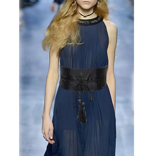 Chinese Tie Belt Ancient Clothing Waistband With Tassels Wide Tie Belt With Chinese Painting Flower Pattern3