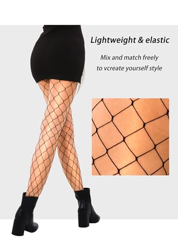 Image of VOAKOW Fishnet Stockings Womens High Waist Fishnet Tights Mesh Stockings For Women