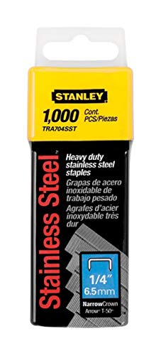 Stanley 1/4 in. L Stainless Steel Narrow Crown Heavy Duty Staples 24 Ga. 1000 pk