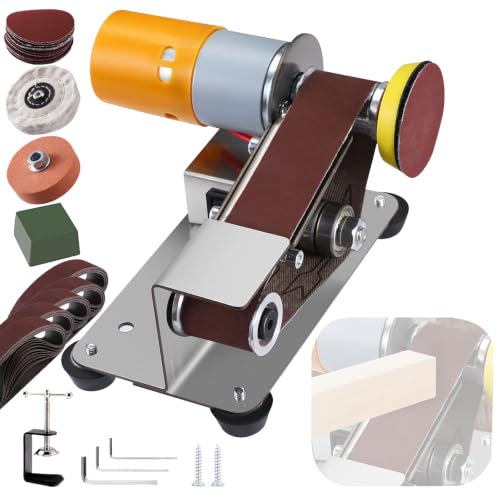Lijadora De Banda, Minilijadora BandaEléctrica Para Cuchillos Pulidora Bricolaje 7 Etapas Afilador Cuchillos 15 Grados Con ángulo Fijo Rectificadora Bordes Con 10 Bandas Lijado Y 20 Hojas Lija